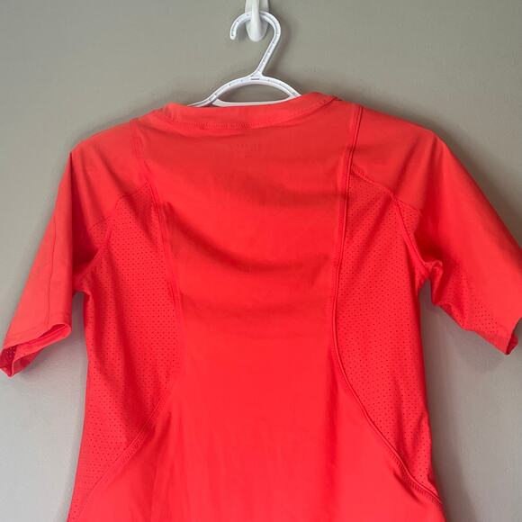 Athleta Neon Orange 1/4 Zip 1/4 Sleeve Top Size Small - Picture 7 of 12